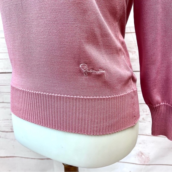 Vintage Mid Century Mod Givenchy Sport Dusty Mauve Fine Knit Ruffle Neck Sweater - Picture 4 of 11